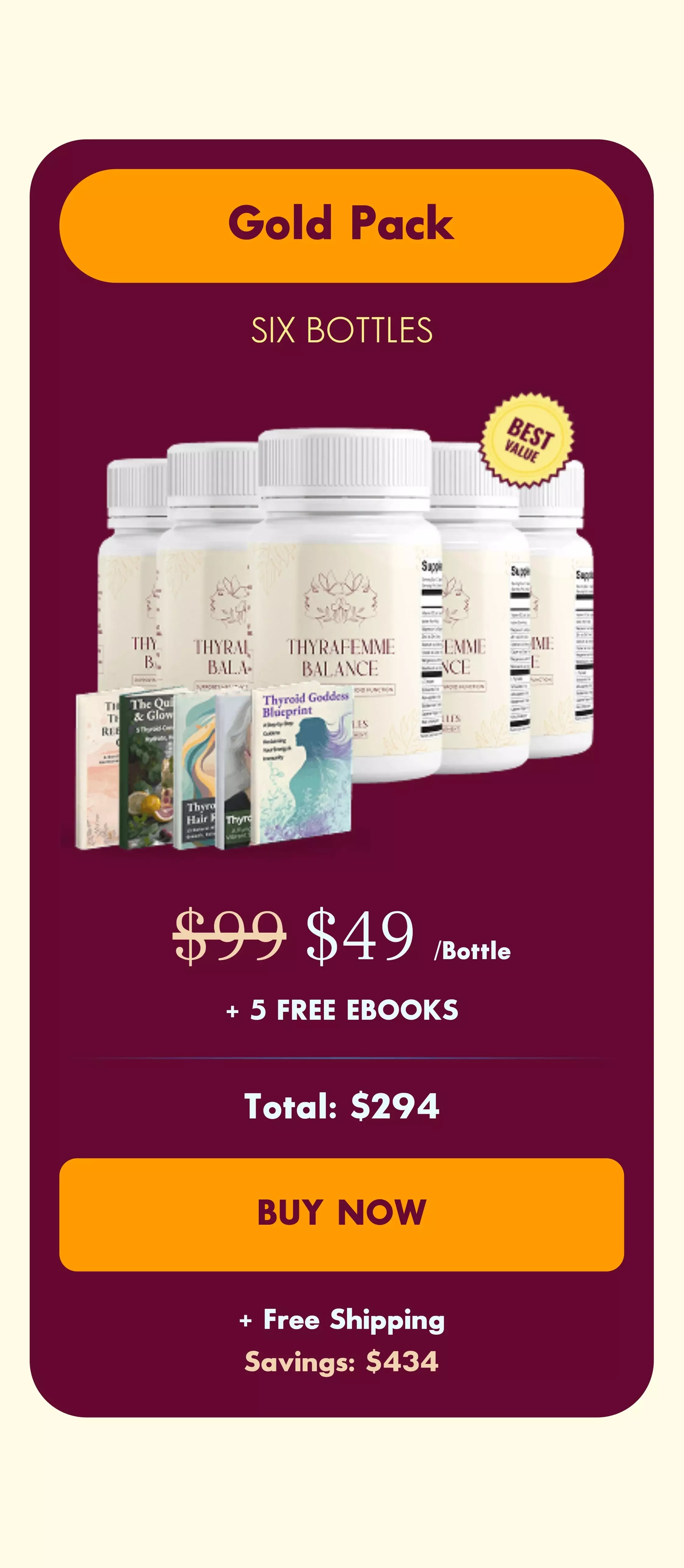 Thyrafemme Balance™ 6 bottles pricing